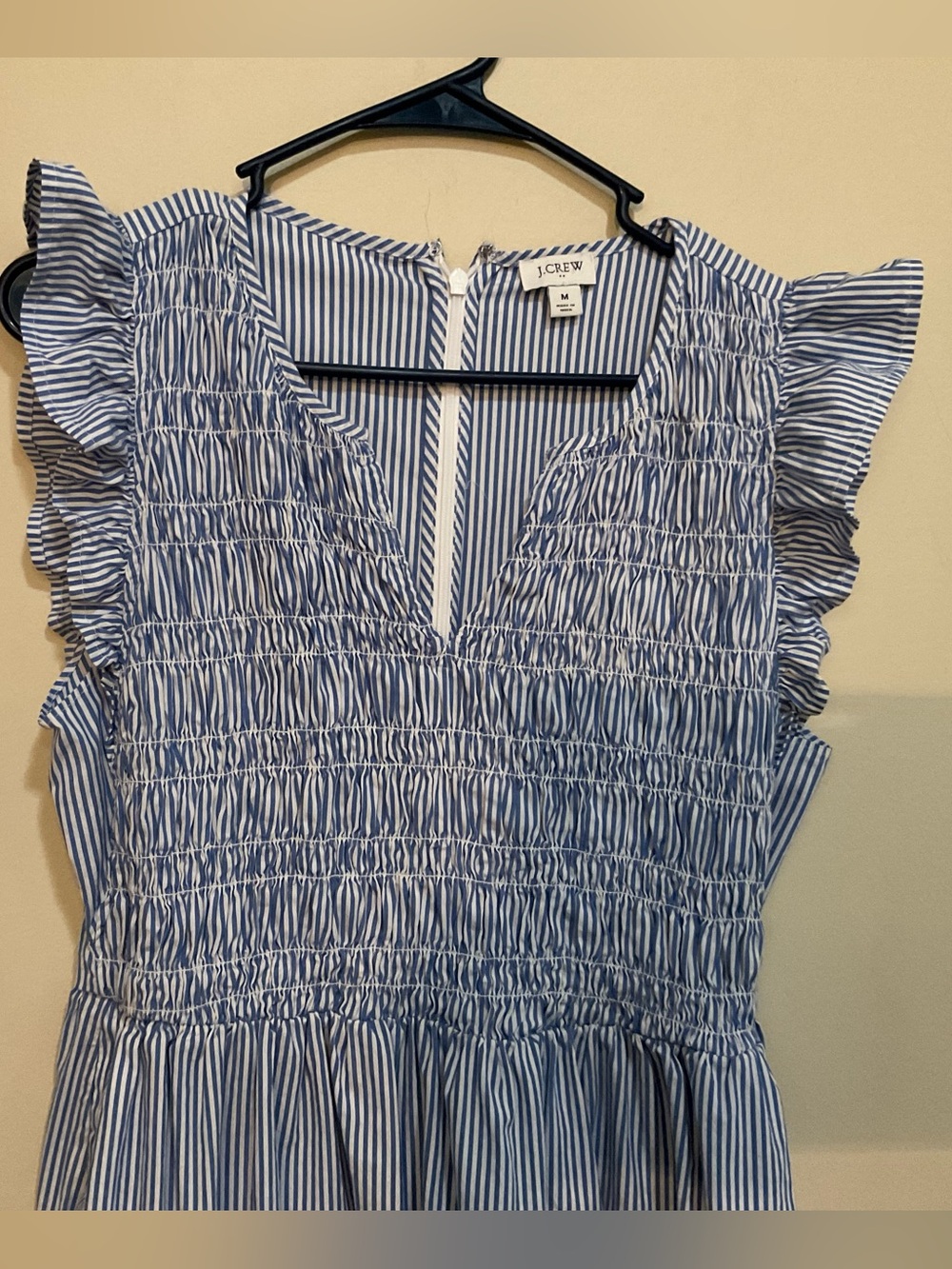 J. Crew Smocked flutter-sleeve midi dress - Picture 2 of 8